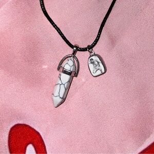 Elegant Angel Charm and White Pendant Necklace